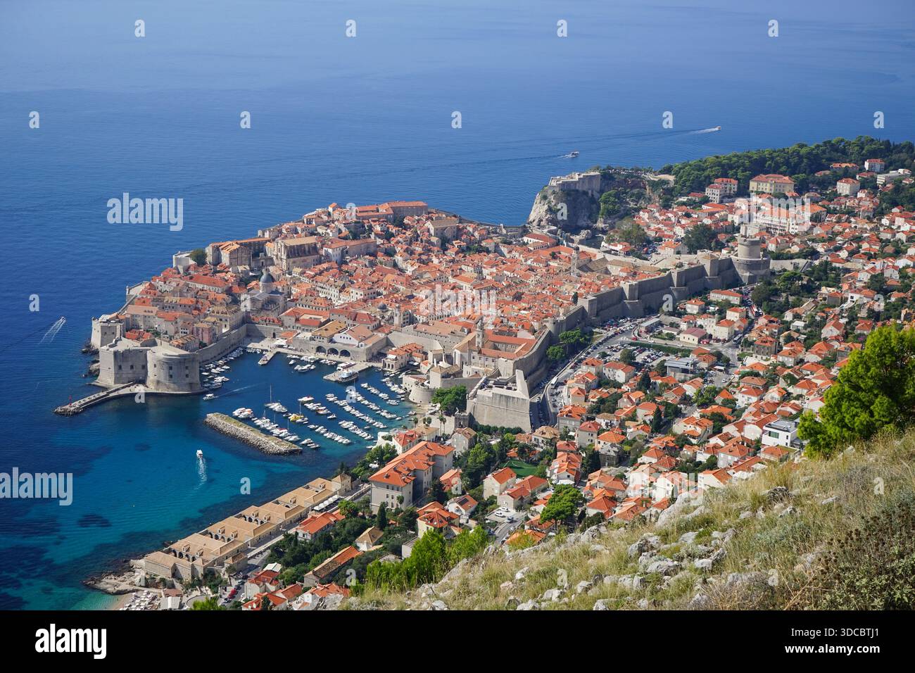 Vista panoramica di Dubrovnik, Croazia Foto Stock