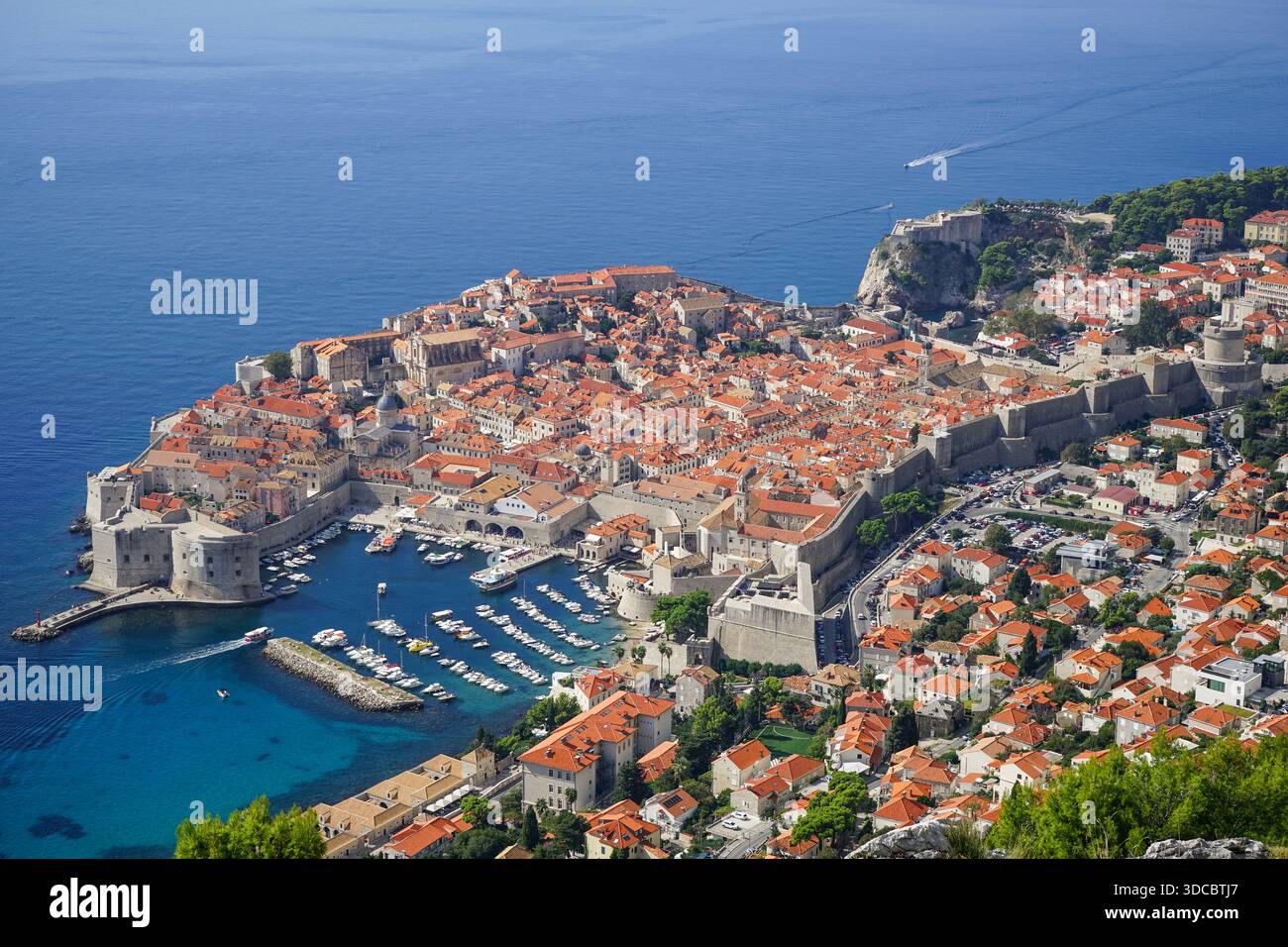Vista panoramica di Dubrovnik, Croazia Foto Stock