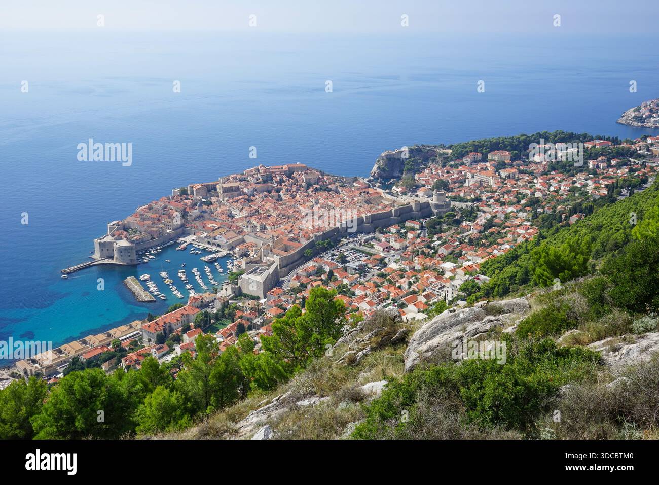Vista panoramica di Dubrovnik, Croazia Foto Stock
