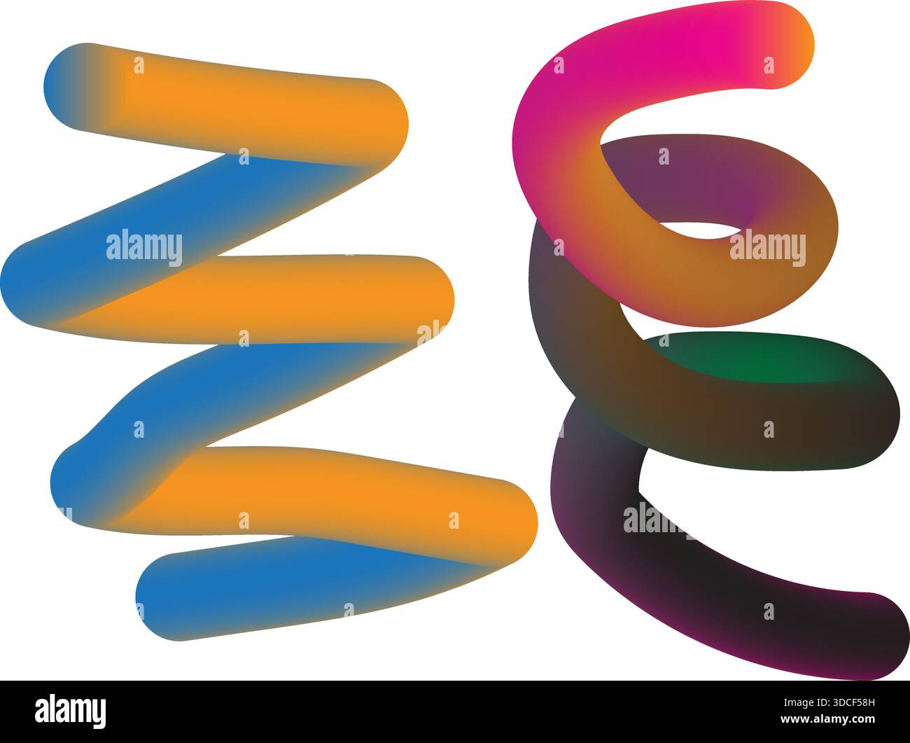 La sfumatura vibrante ruota in blu, arancione, rosa e viola Illustrazione Vettoriale