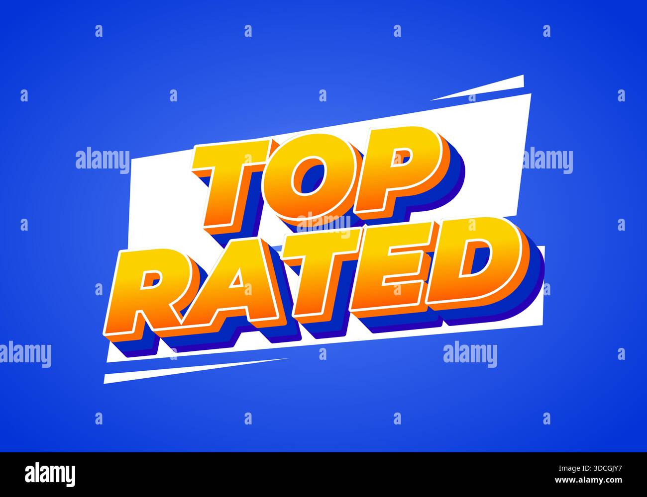 Un design grafico vibrante con le parole più votate in grassetto, tipografia 3D con sfondo blu Illustrazione Vettoriale