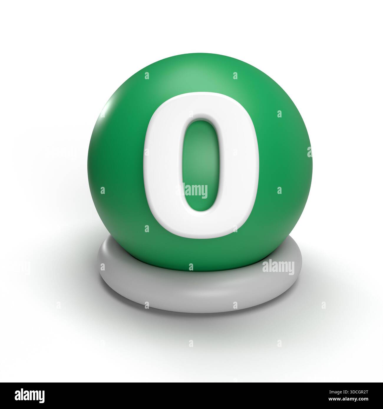 Rendering 3D del numero 0 sul globo. Globo di rendering 3D e concetto numero 0 per l'istruzione, il business Foto Stock