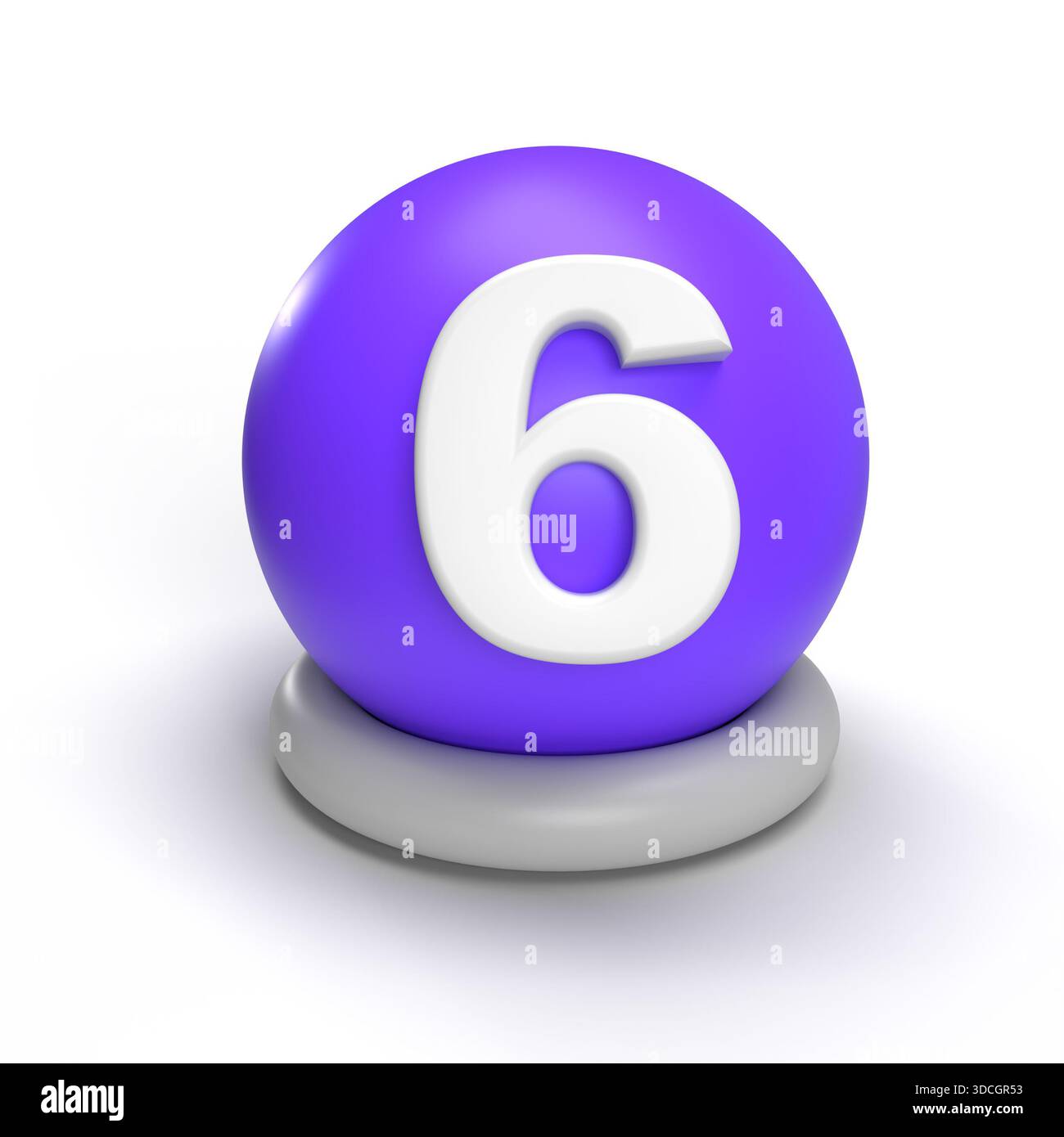 Rendering 3D numero 6 sul globo. Globo di rendering 3D e concetto numero 6 per l'istruzione e il business Foto Stock