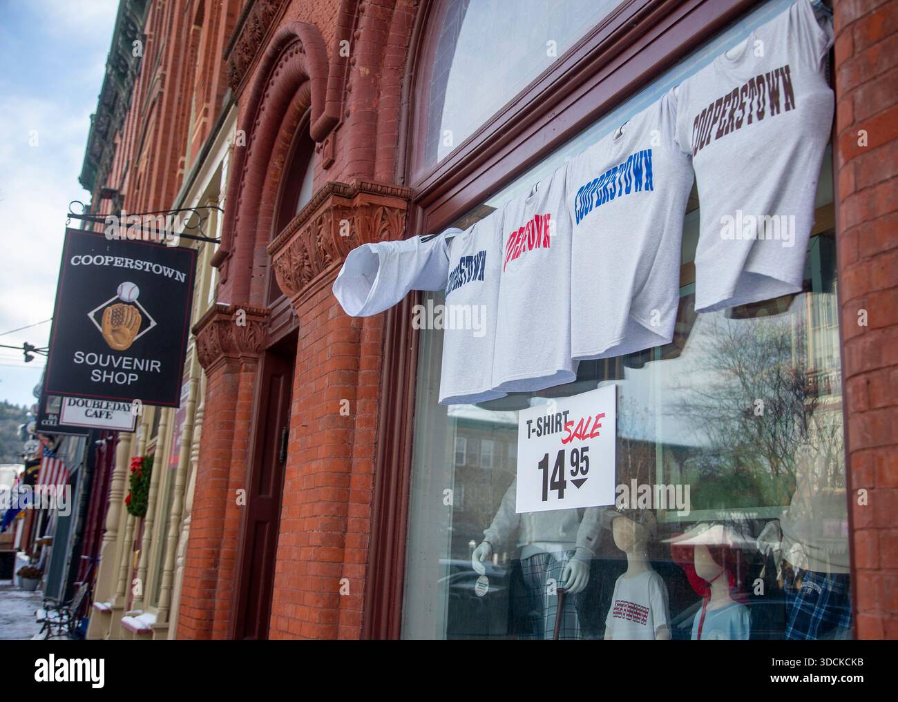 Un negozio di souvenir a Cooperstown, New York Foto Stock