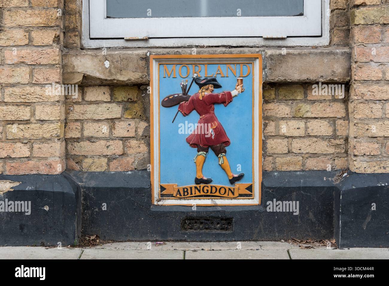 Targa Morland Brewery Abingdon sull'ex pub di Oxford, Regno Unito Foto Stock