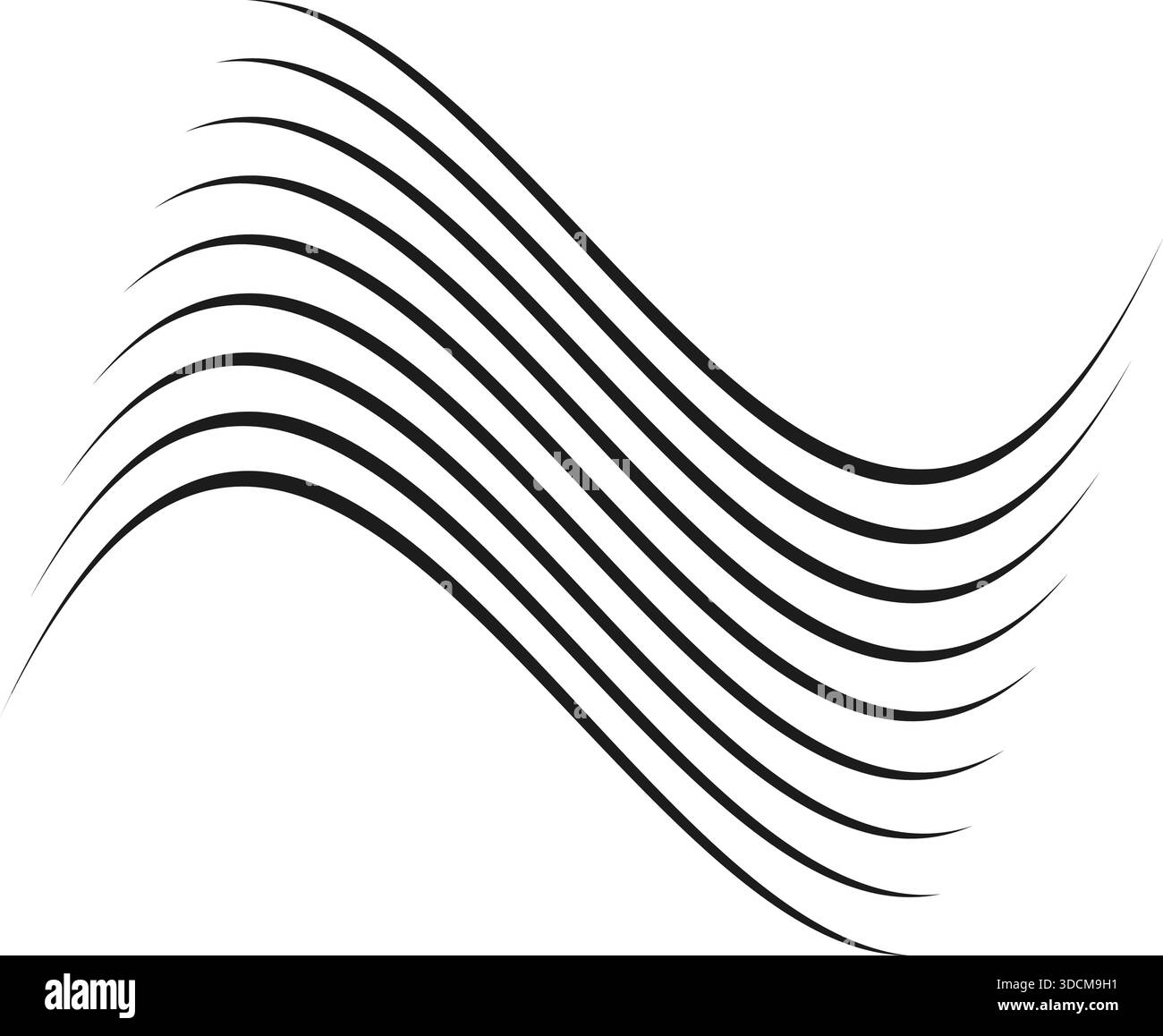 Linee parallele ondulate che formano ripetizioni ondulate con transizioni fluide. Illustrazione Vettoriale