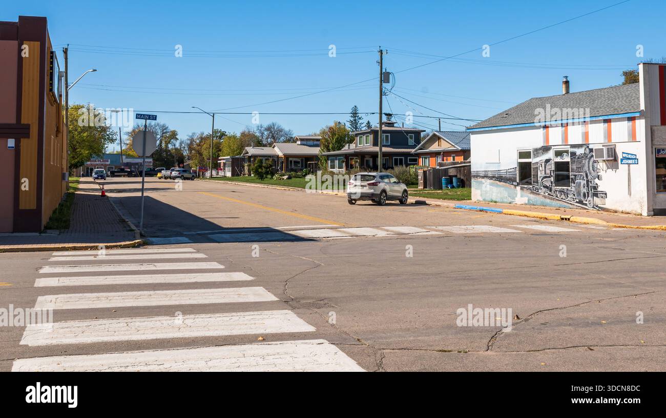 Una scena di strada a Winnipeg Beach, Manitoba, Canada Foto Stock