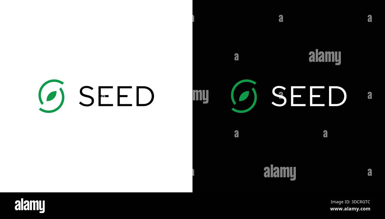 Il logo S per il logo Seed è unico e moderno Illustrazione Vettoriale