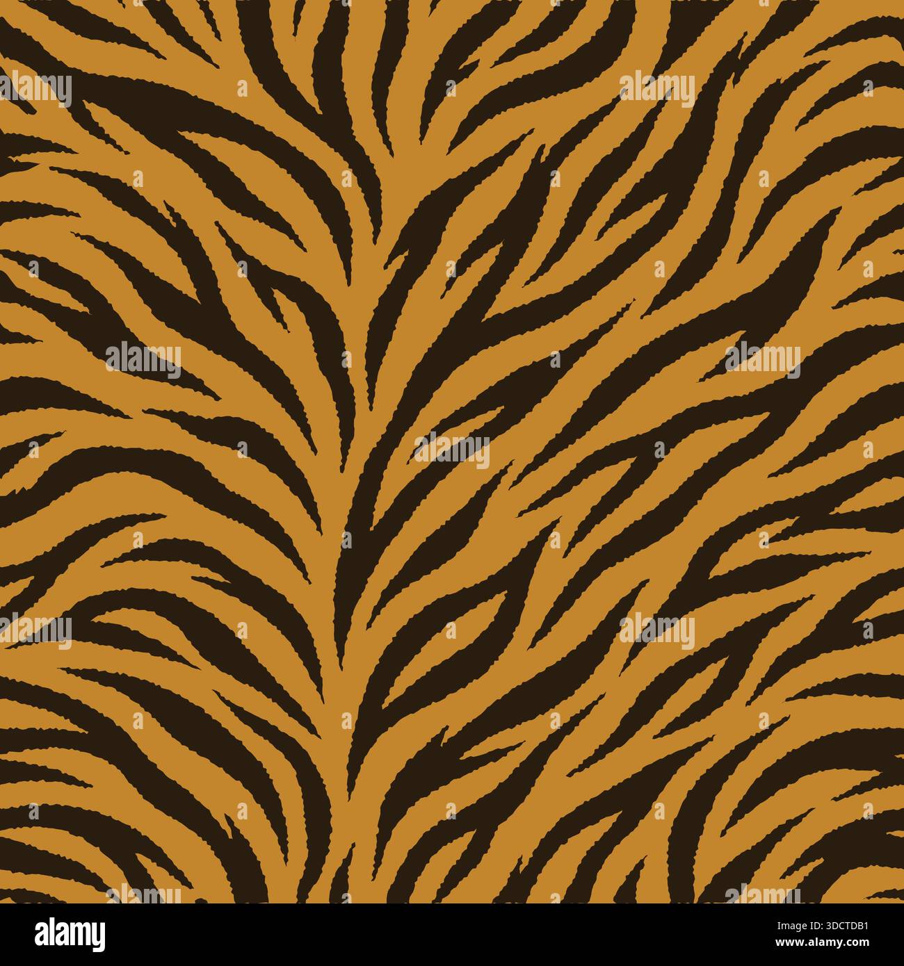 Stampa di animali a strisce di tigre senza cuciture in marrone e giallo dorato Illustrazione Vettoriale