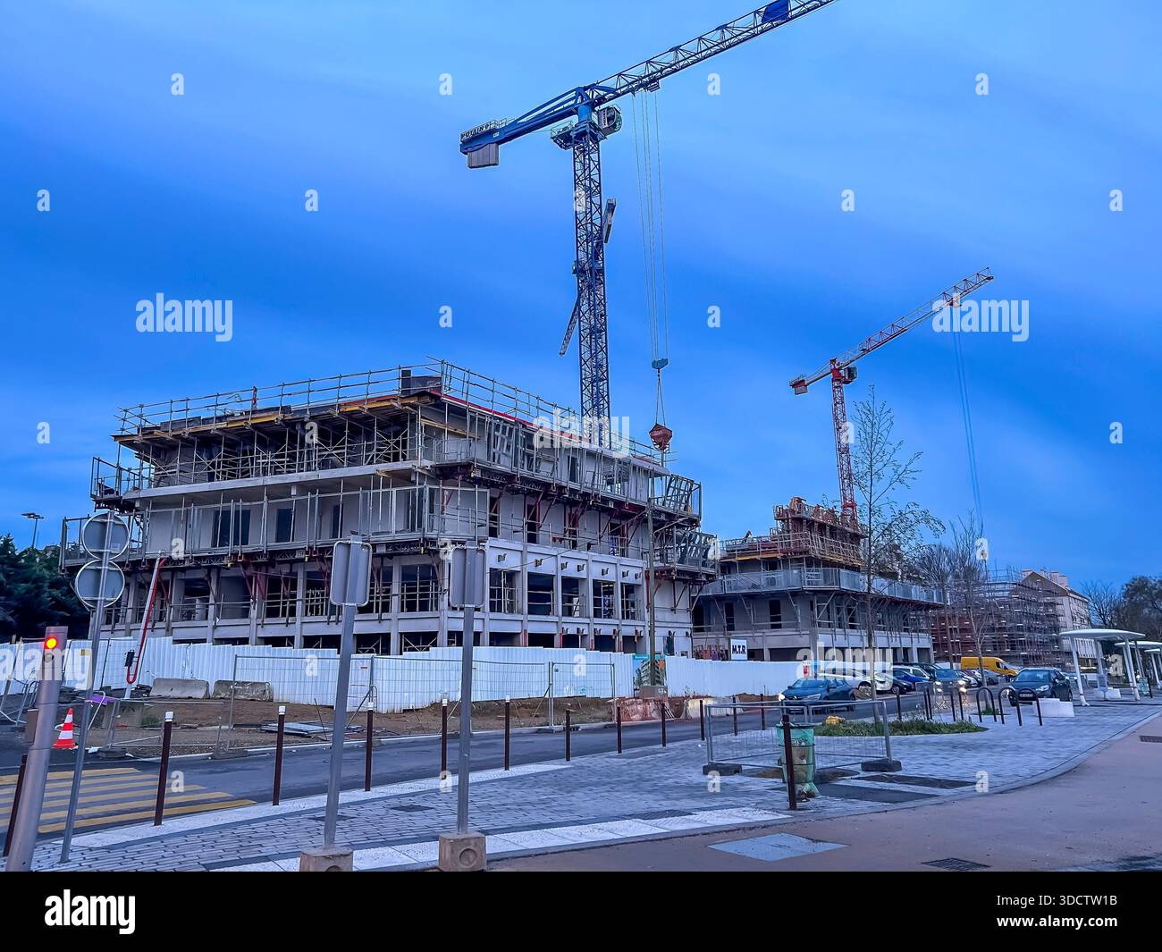 Villejuif, Francia, nuovo cantiere di appartamenti, Campus Grand Parc, Cogedim Corporation, sviluppo multifamiliare, vista grandangolare Foto Stock