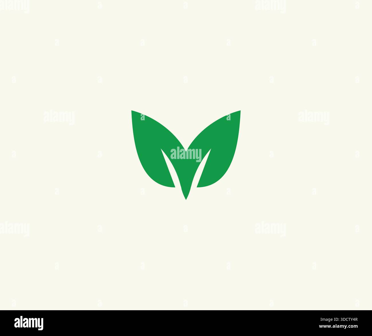 Design con logo Letter M Organic Natural Leaf Illustrazione Vettoriale