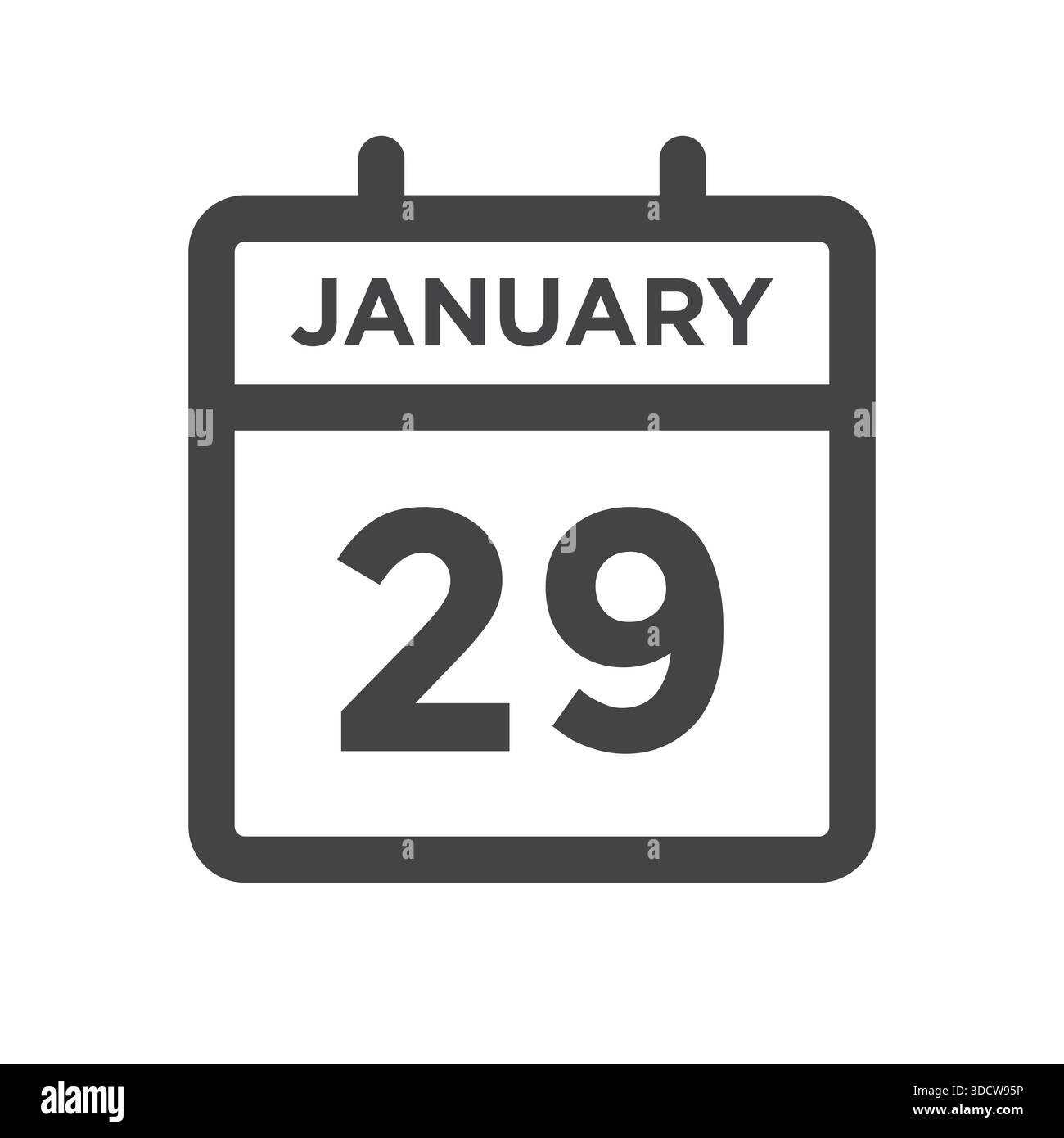 Gennaio 29 giorno del calendario o Data calendario per scadenza e appuntamento Illustrazione Vettoriale