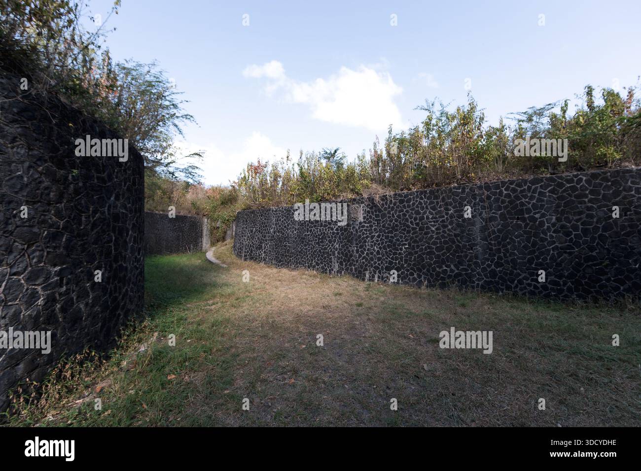 Les Trois-Ilets, Martinica FWI, rovine di Fort d'Alet Foto Stock