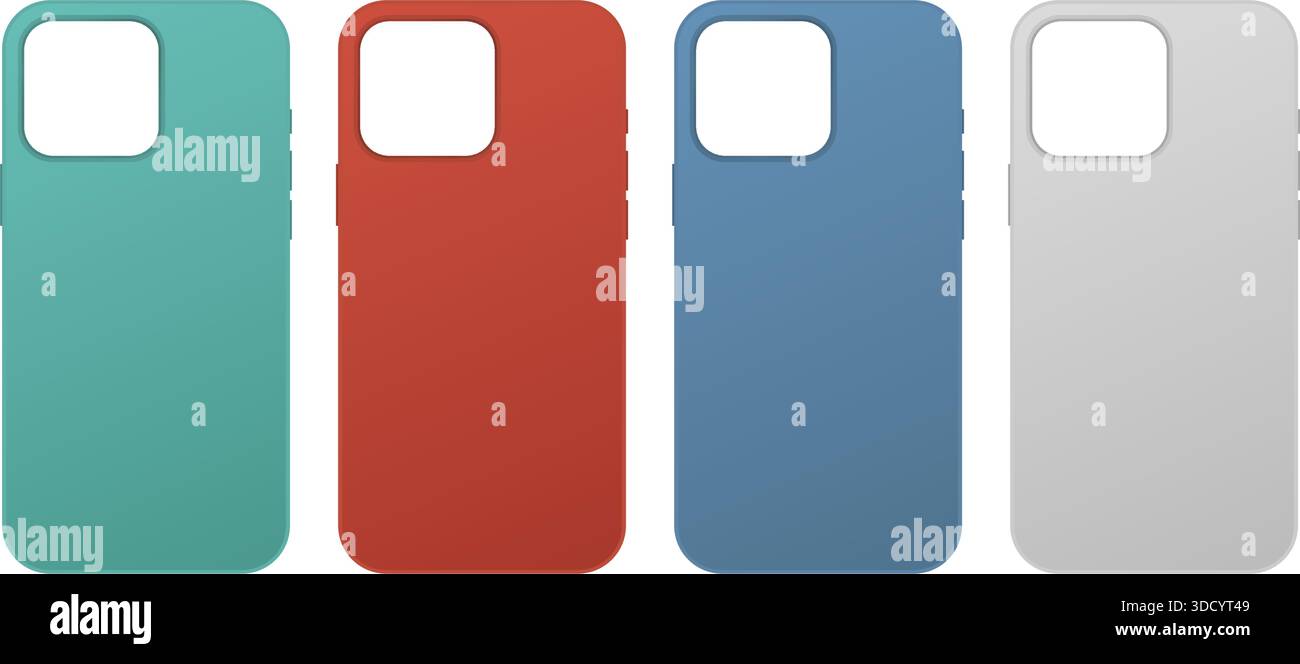 Il nuovo silicone posteriore per telefoni cellulari, custodie in plastica colorate, illustrazione vettoriale Illustrazione Vettoriale