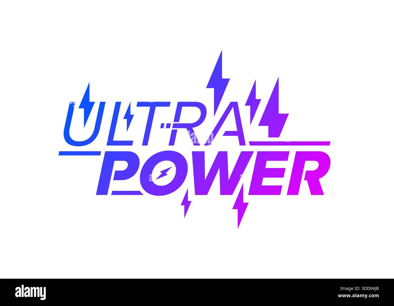 logo ultra power blu-viola. concetto vector ultra power. logo ultra power Foto Stock