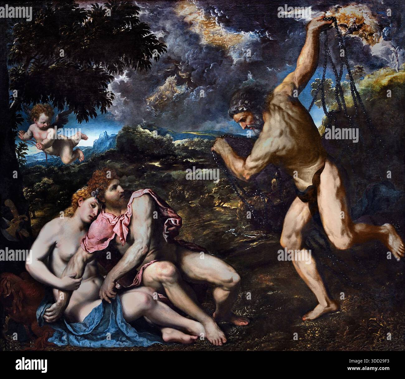 Marte e Venere sorpresi da Vulcano 1549 Parigi Bordon (o Parigi Paschalinus Bordone 1500 – 1571 pittore italiano rinascimentale veneziano Italia Foto Stock