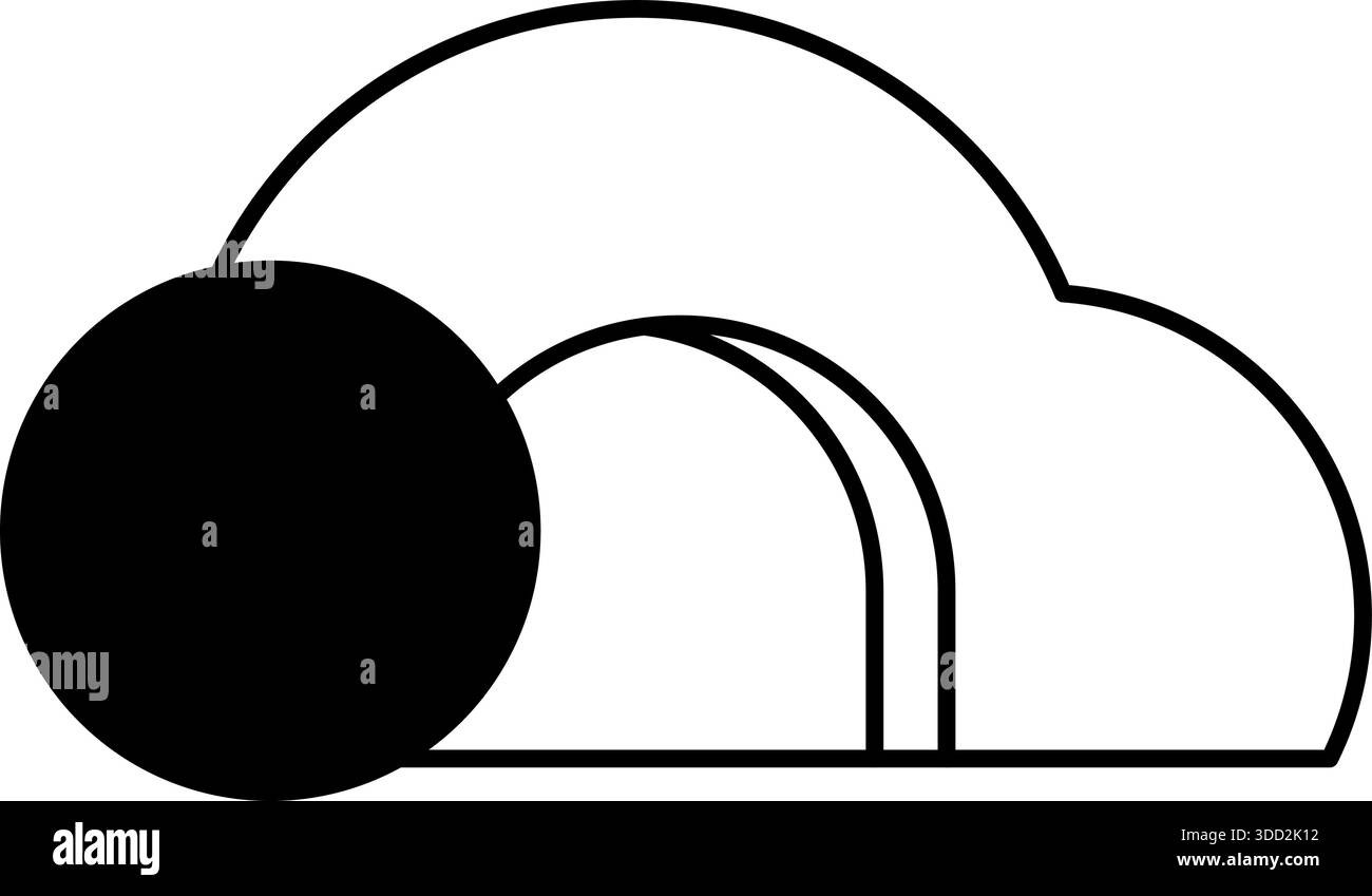 Icona vettoriale della tomba in pietra vuota con masso rotolato, pasqua che rappresenta la narrazione della risurrezione nella teologia cristiana, simboleggia la speranza e la spiritua Illustrazione Vettoriale