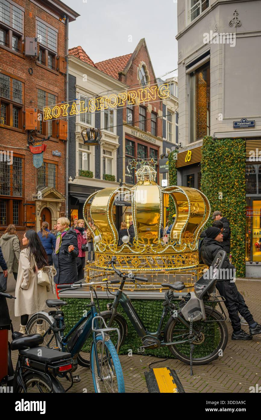 The Royal Shopping Street a Natale, Den Haag, Paesi Bassi Foto Stock