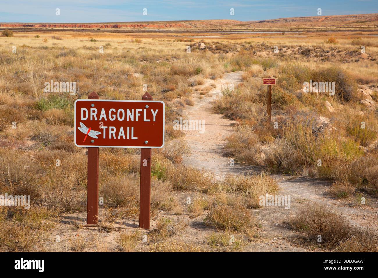 Cartello Dragonfly Overlook Trail, Bitter Lake National Wildlife Refuge, New Mexico Foto Stock