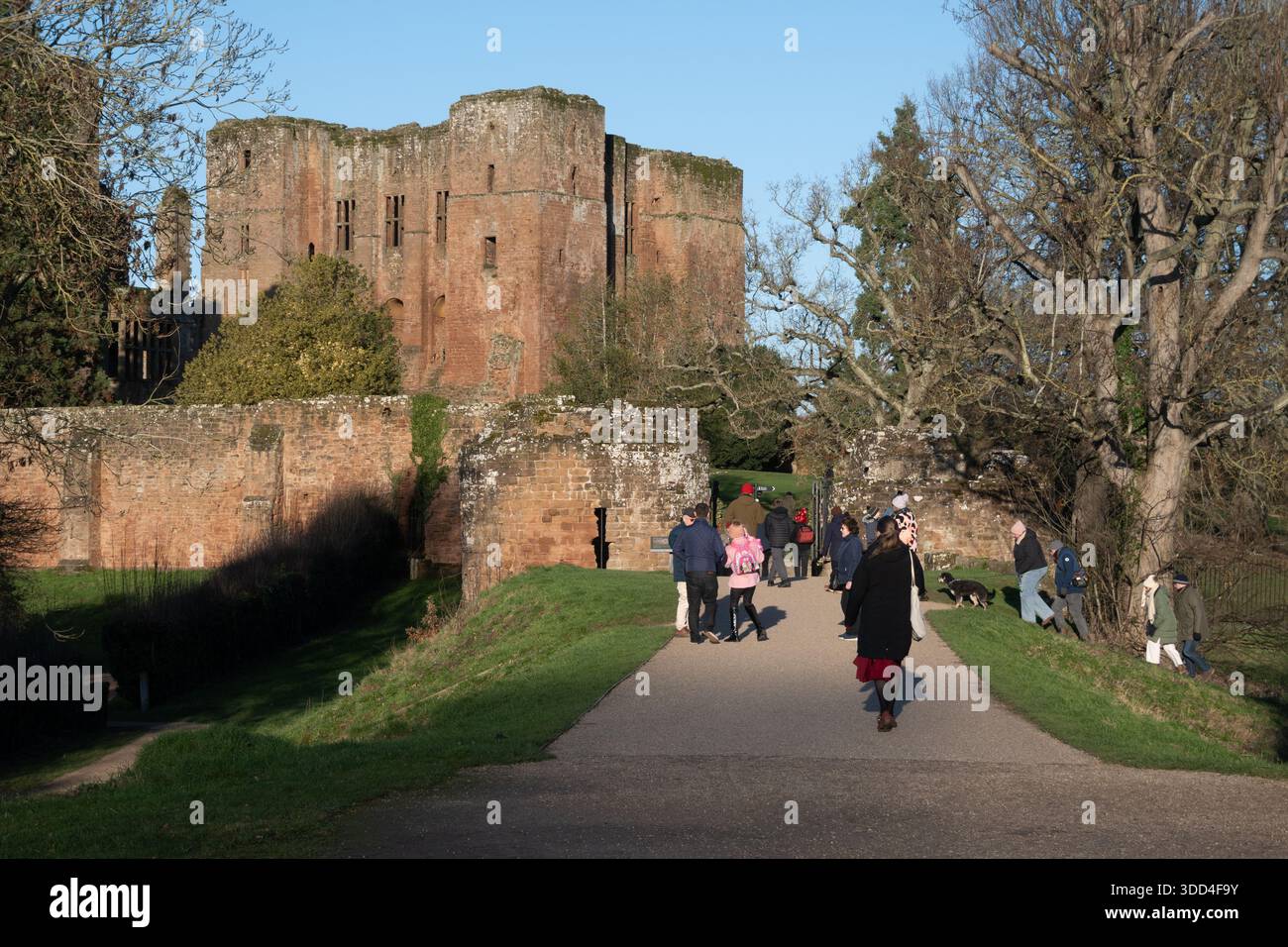 Castello di Kenilworth il giorno di Santo Stefano, Warwickshire, Inghilterra, Regno Unito Foto Stock