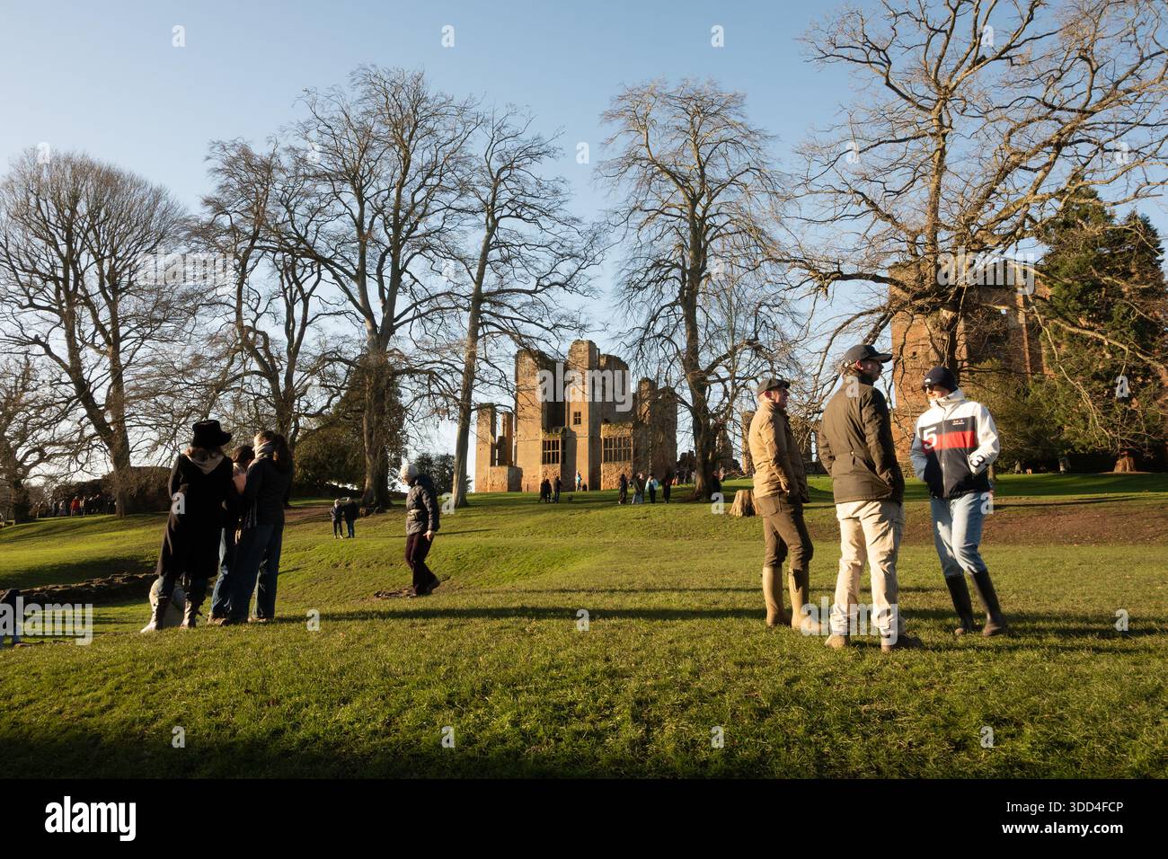 Castello di Kenilworth il giorno di Santo Stefano, Warwickshire, Inghilterra, Regno Unito Foto Stock