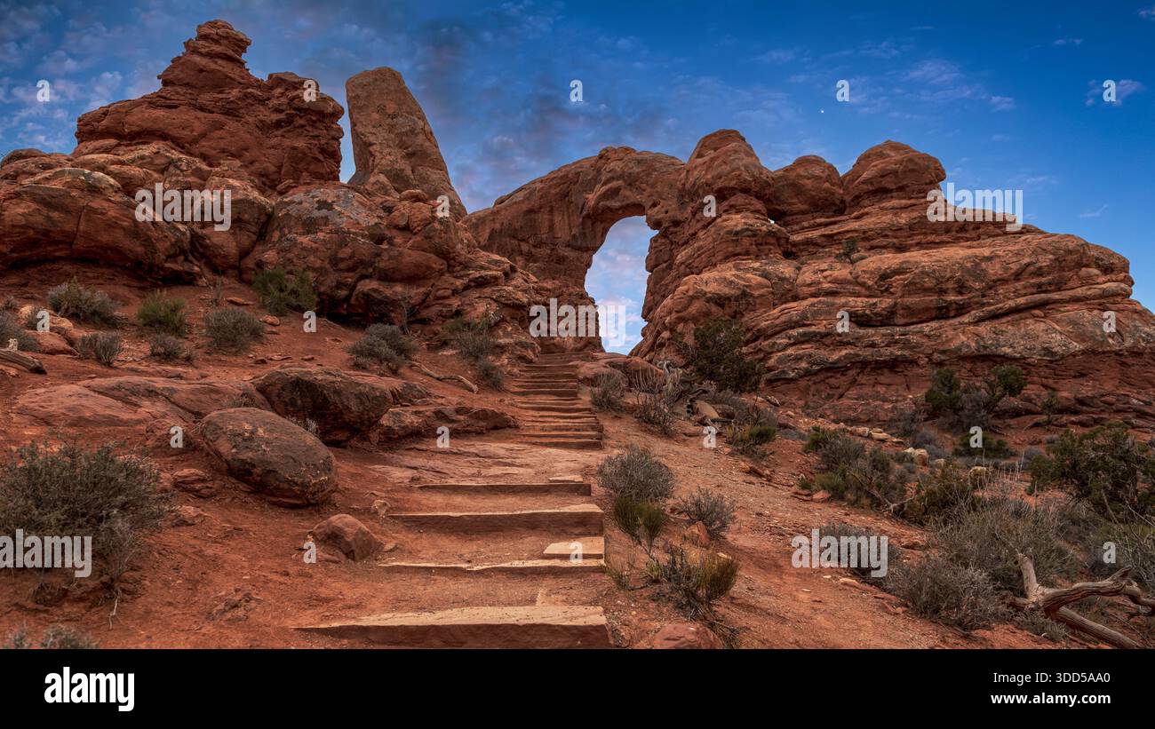 Parco nazionale Turret Arch Arches Foto Stock