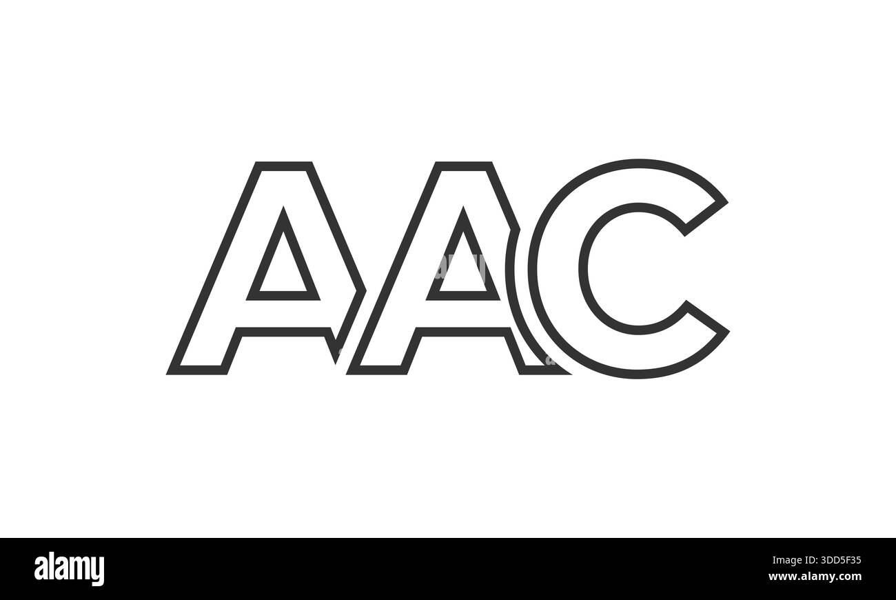 Modello di design con logo AAC con testo in grassetto forte e moderno. Logotipo vettoriale iniziale con tipografia semplice e minima. Azienda alla moda ident Illustrazione Vettoriale