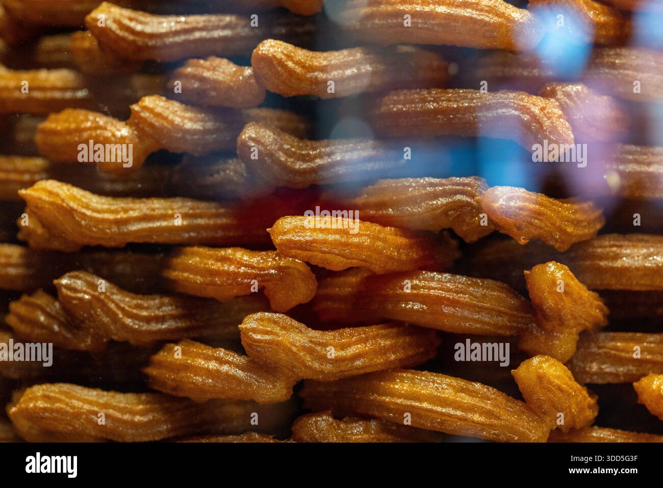 primo piano del dessert tulumba a istanbul Foto Stock