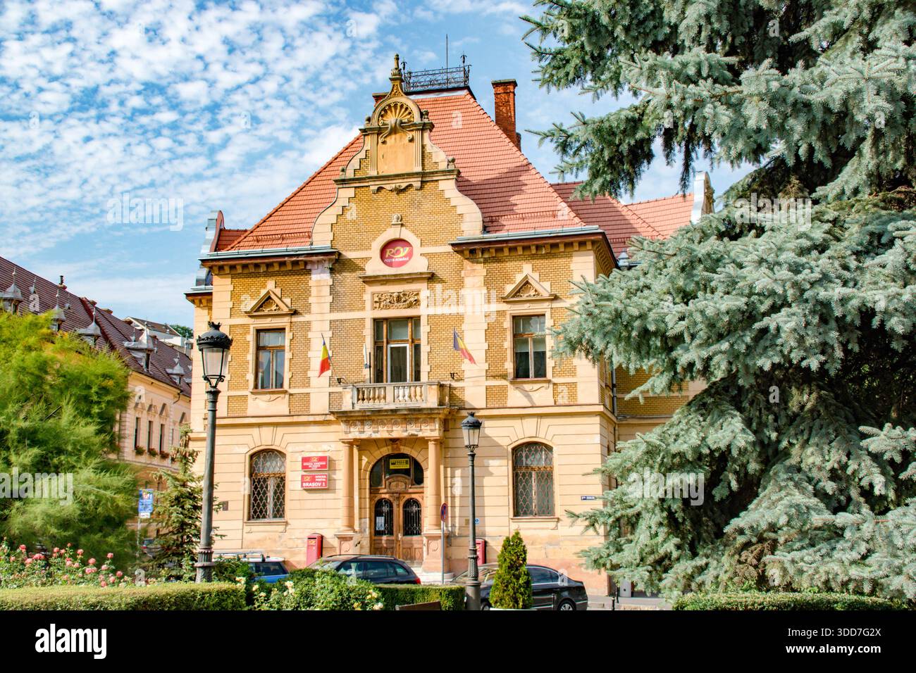 Il centro storico di Brasov (città vecchia) è una delle aree medievali meglio conservate della Romania. Foto Stock