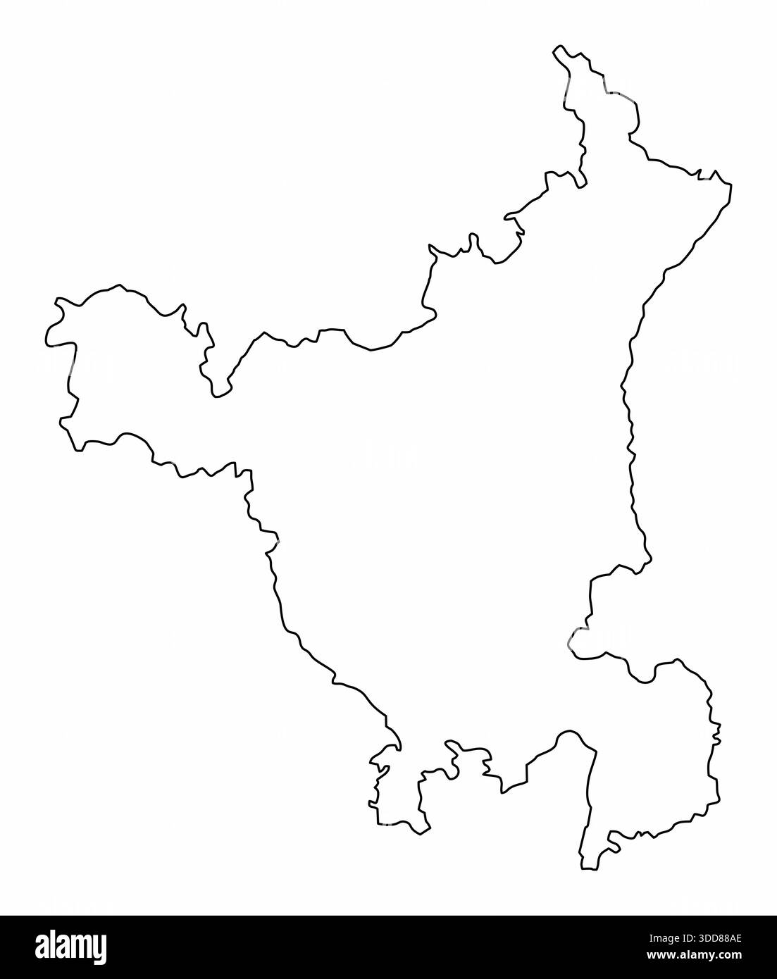 Haryana profilo mappa isolata su sfondo bianco, India Illustrazione Vettoriale