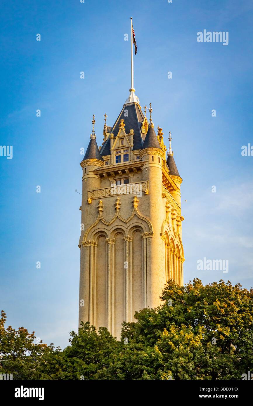 Spokane, Washington, USA - 2 settembre 2025: Il tribunale della contea di Spokane, uno storico edificio in stile rinascimentale francese e Chateauesque del 1895 con il suo ballo Foto Stock