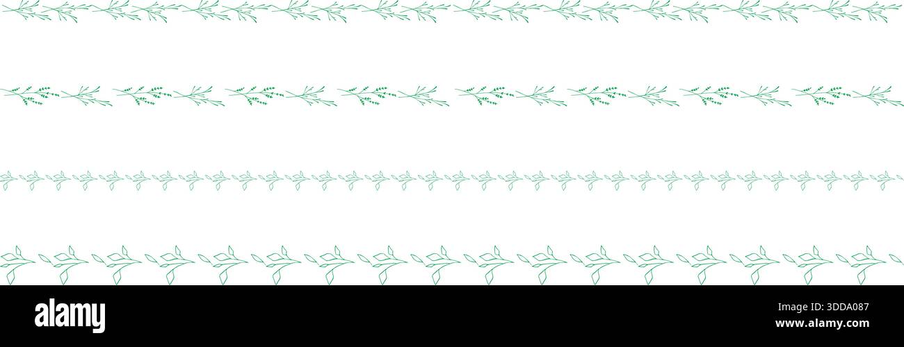 Set di linee disegnate a mano di piante. Illustrazione Vettoriale