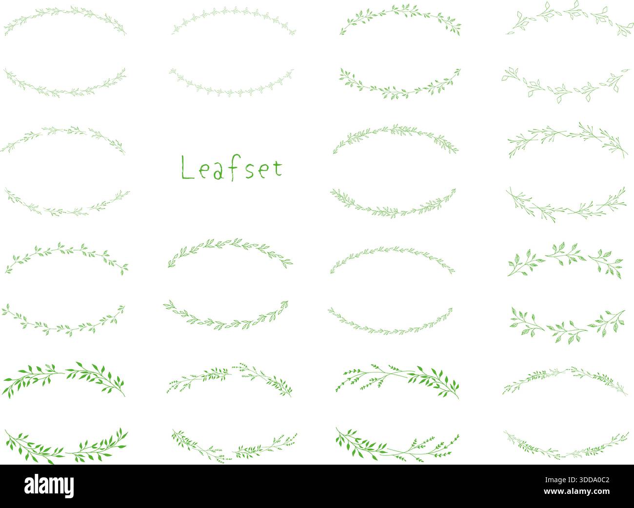 Set di lamelle semicircolari incorniciate. Illustrazione Vettoriale