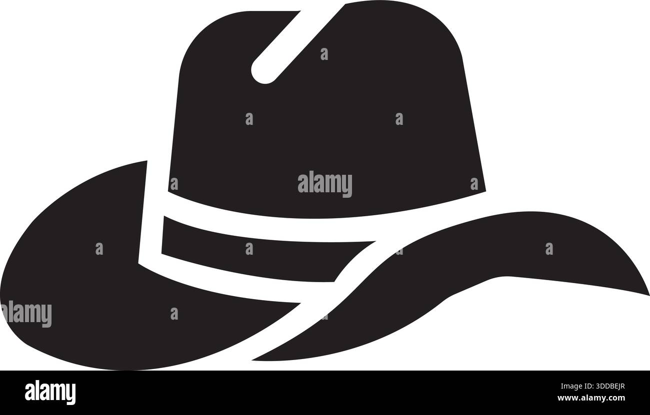 Cappello da cowboy stile moda Logo del marchio icona Design modello vettoriale Illustrazione Vettoriale