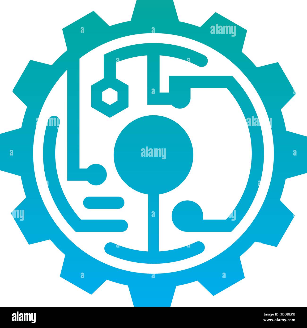 Icona Gear Circuit Technology Engineering Logo Design Mechanic Vector Template Illustrazione Vettoriale