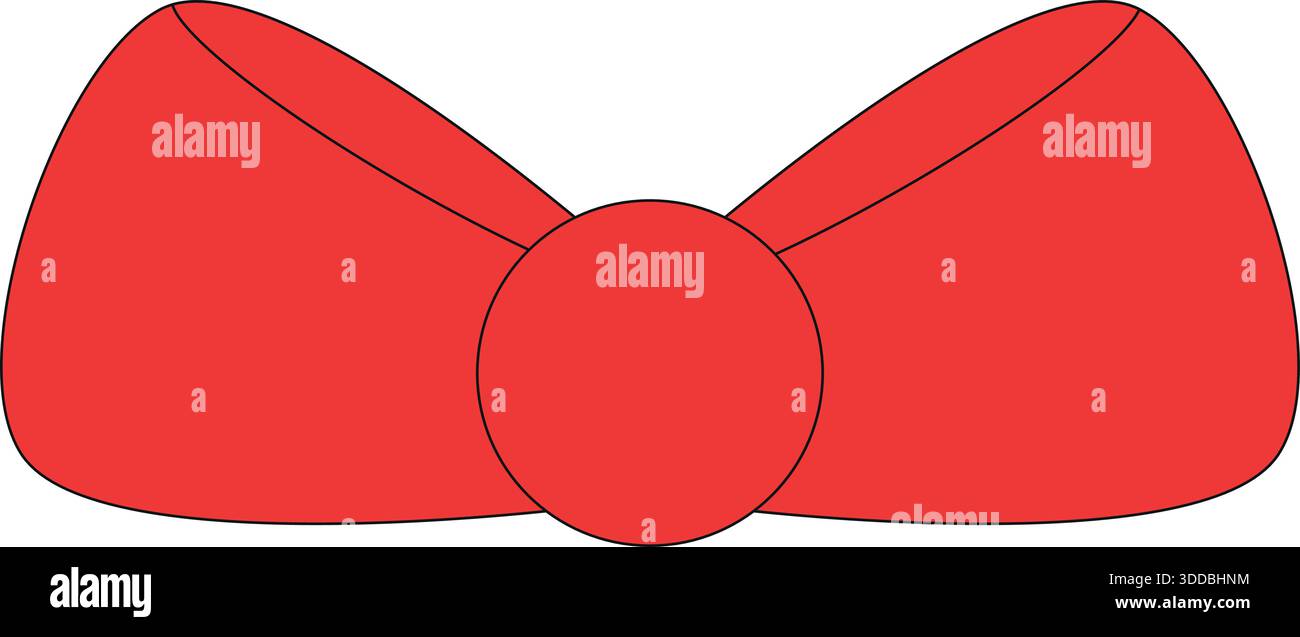 Illustrazione vettoriale del nastro rosso ad arco isolato su sfondo bianco, Illustrazione Vettoriale