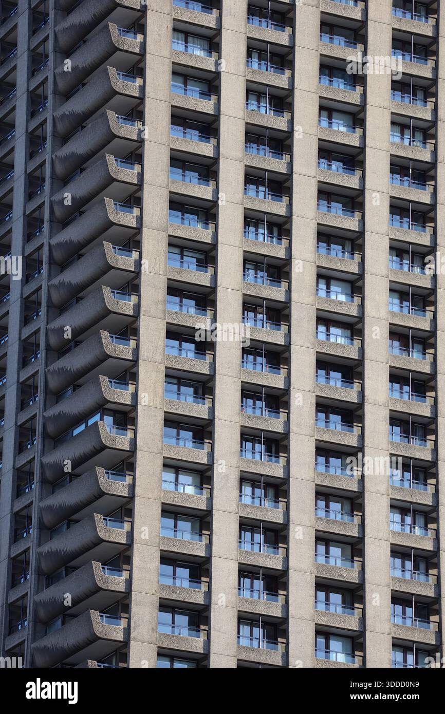 Barbican estate, Londra - dettaglio architettonico Foto Stock
