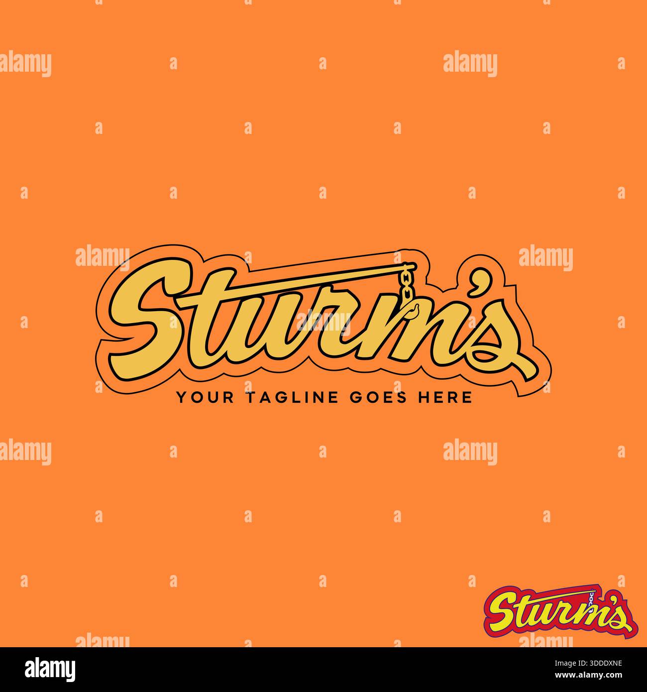 Font serif Letter Strums con gancio a puleggia per gru, logo per macchine ingegneristiche, concept grafico, immagine vettoriale di alta qualità, top sell Illustrazione Vettoriale