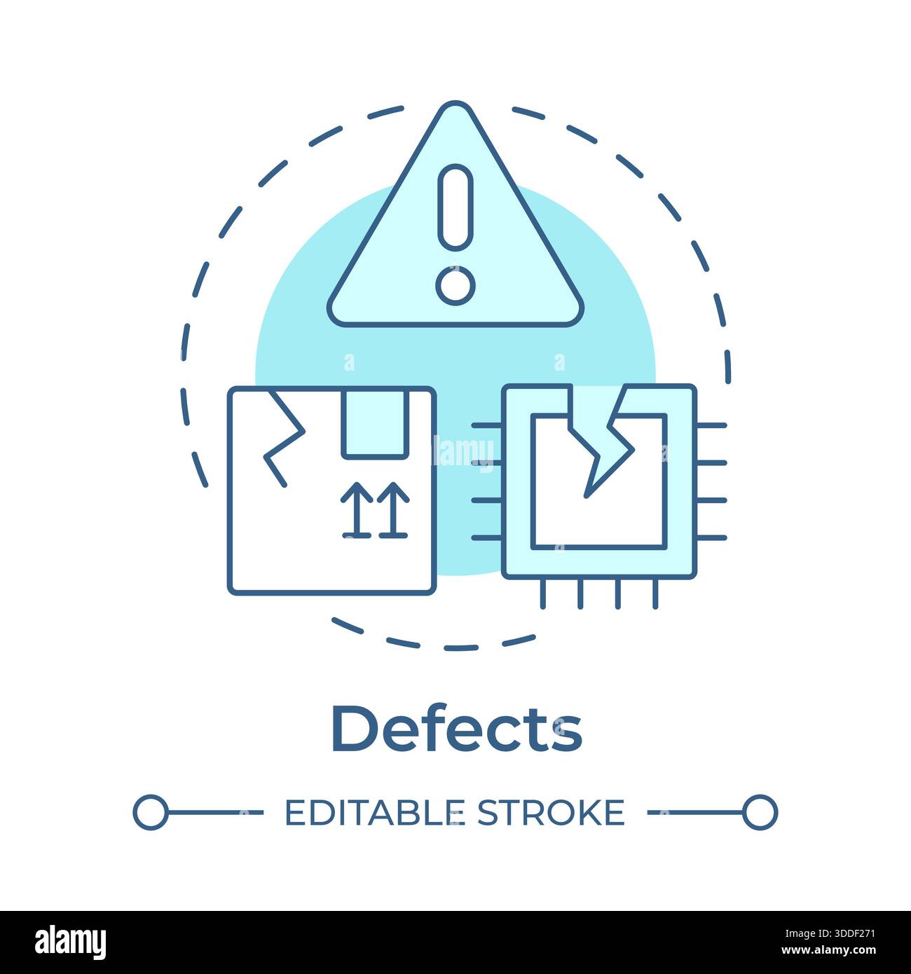 Icona Concept blu morbido difetti Illustrazione Vettoriale