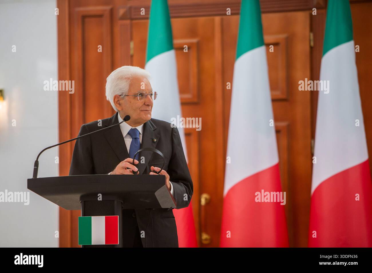 Chisinau, Moldavia - 18 giugno 2024: Visita ufficiale del Presidente della Repubblica Italiana, Sergio Mattarella, nella Repubblica moldova. Foto Stock