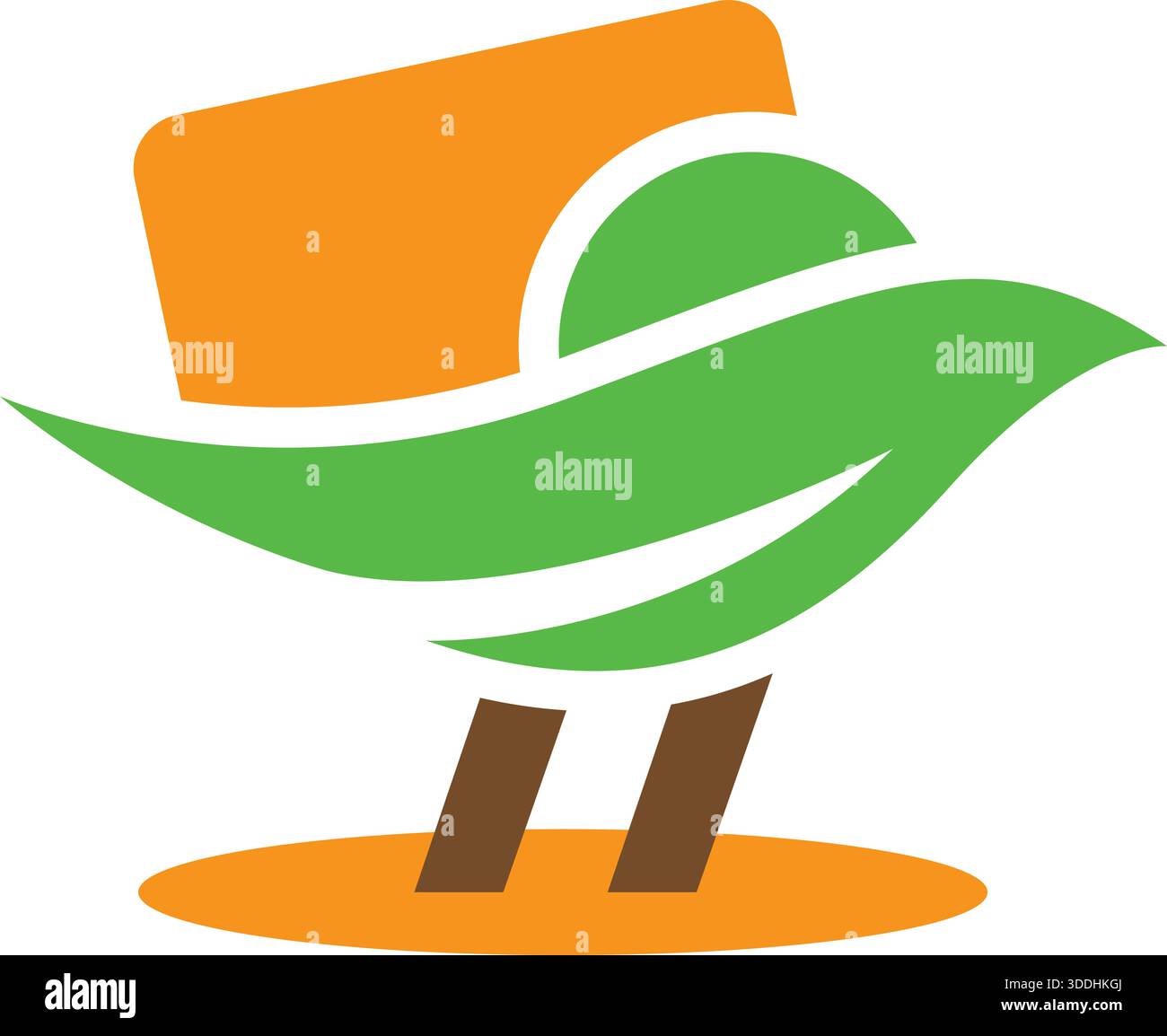 Farmer Hat Leaf Agriculture Logo Design Organic Growth Vector Template icona Illustrazione Vettoriale