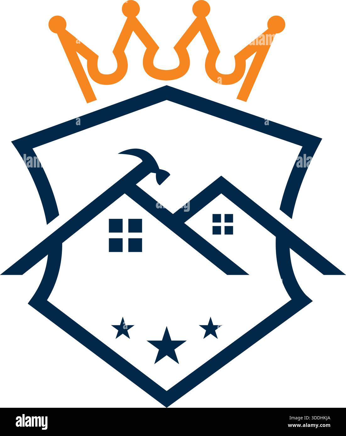 Icona Home Crown Royal Real Estate Design con logo e modello vettoriale di lusso Illustrazione Vettoriale