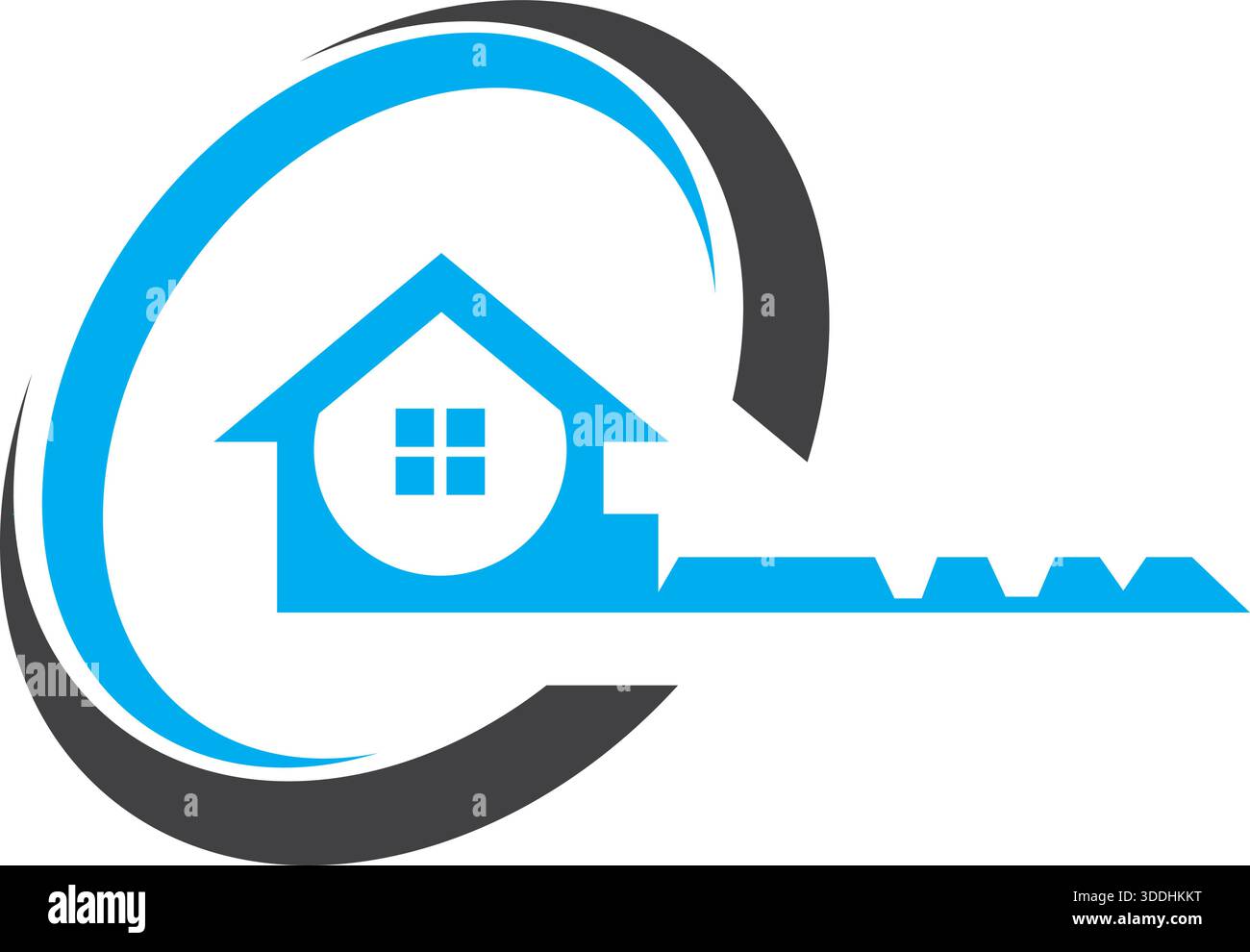 Icona modello vettoriale sicurezza proprietà Design logo immobiliare chiave Illustrazione Vettoriale