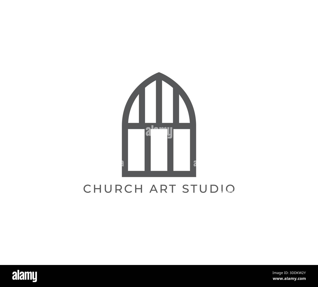 Modello minimale con logo per finestre in vetro colorato Illustrazione Vettoriale