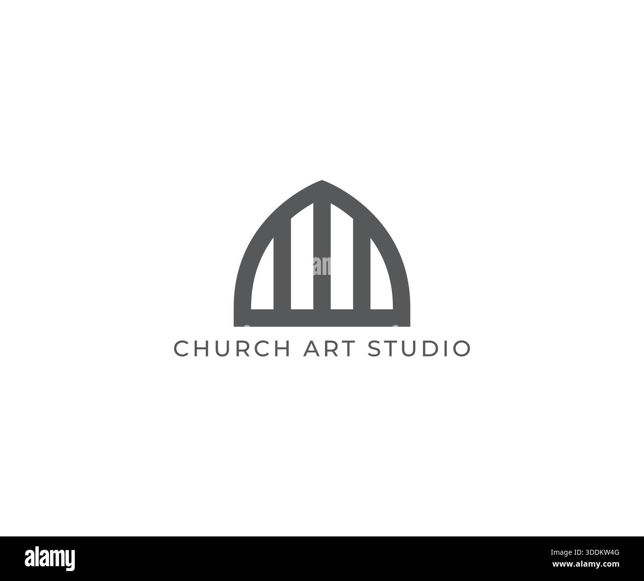 Modello minimale con logo per finestre in vetro colorato Illustrazione Vettoriale