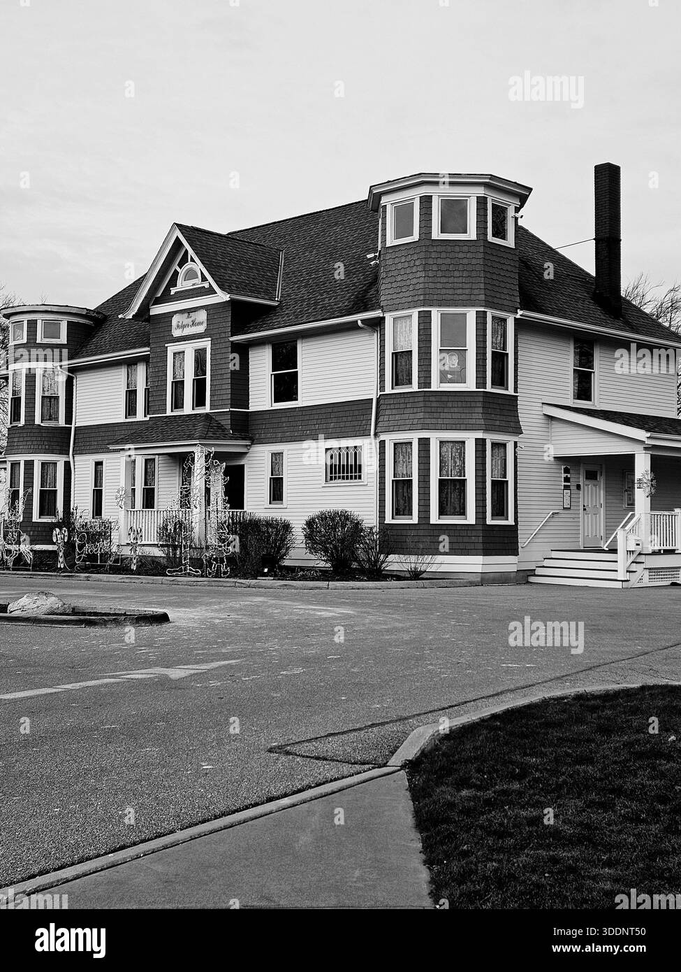 Foto in bianco e nero di Folger Home a Avon Lake, Ohio Foto Stock