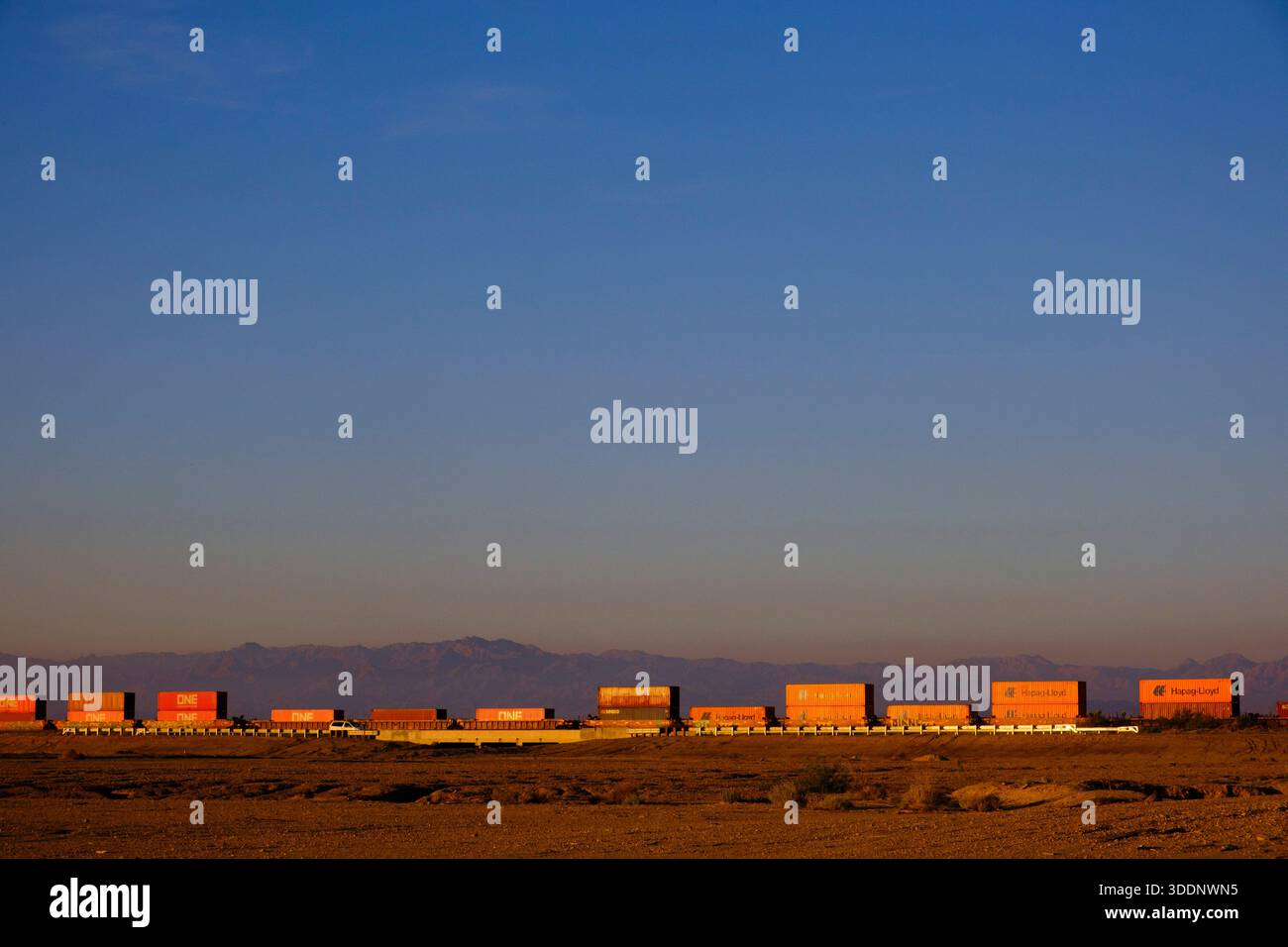 Treno, Salton Sea, East Side, California, Stati Uniti d'America Foto Stock