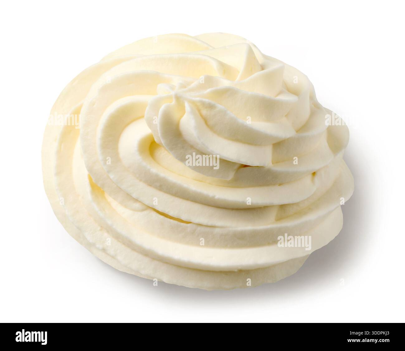 panna montata perfetta isolata su sfondo bianco Foto Stock