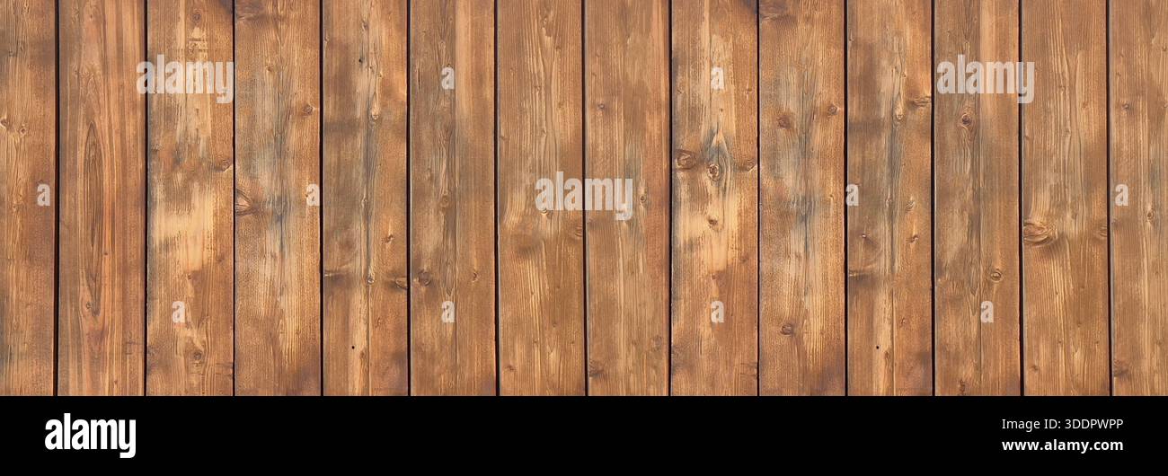 Tavole di legno orizzontali che creano uno sfondo testurizzato con venatura naturale e nodi Foto Stock