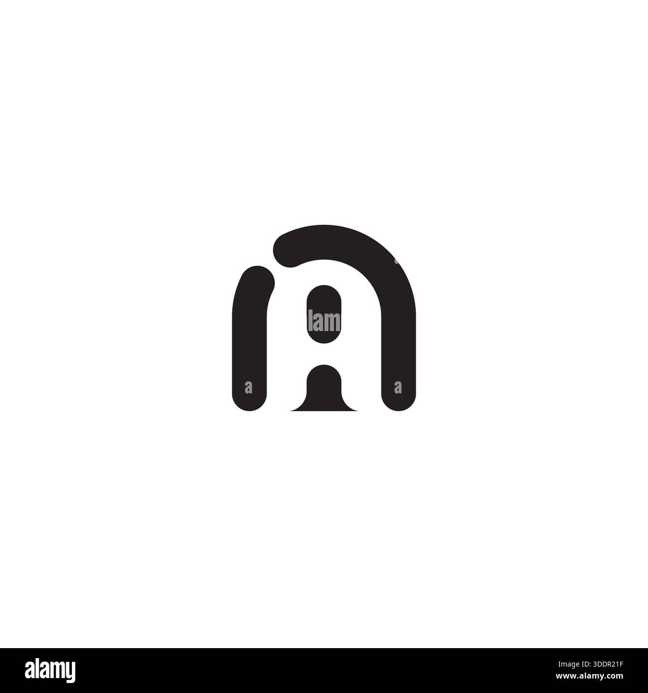 Lettera A astratta nel logo o nel design dell'icona nello spazio negativo Illustrazione Vettoriale